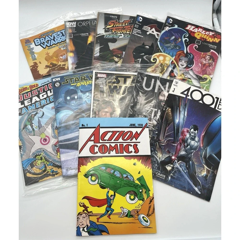 Lot‎ of 11 Loot Crate Comics, Most Sealed, Superman, Batman, Star Wars, Mad +